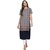 Janasya Women's Navy Blue Printed Crepe A-Line Kurti