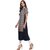Janasya Women's Navy Blue Printed Crepe A-Line Kurti
