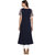 Janasya Women's Navy Blue Printed Crepe A-Line Kurti