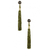Bollywood Deepika Padukone Style Wearing Silk Tassel Olive Green Earrings Bali Stud Ear Cuff Ear30tsslthrdlnggld26