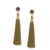 Bollywood Deepika Padukone Style Wearing Silk Tassel Olive Green Earrings Bali Stud Ear Cuff Ear30tsslthrdlnggld26
