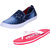 Indistar Mens Multicolored Canvas Sneakers And Haiwaii House Slippers (Pack Of 2)
