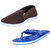 Indistar Mens Multicolored Canvas Sneakers And Haiwaii House Slippers (Pack Of 2)