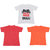 IndiWeaves Mens 1 Cotton Printed T-Shirt And 2 Jasper T-Shirt (Pack Of 3)-Multicolor-Size-Large