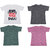 IndiWeaves Mens 1 Cotton Printed T-Shirt And 3 Jasper T-Shirt (Pack Of 4)-Multicolor-Size-Large