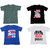 IndiWeaves Mens 3 Cotton Printed T-Shirt And 1 Jasper T-Shirt (Pack Of 4)-Multicolor-Size-Large