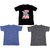 Indiweaves Mens 1 Cotton Printed T-shirt And 2 Jasper T-shirt Pack Of 3-mul