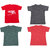IndiWeaves Mens 1 Cotton Printed T-Shirt And 3 Jasper T-Shirt (Pack Of 4)-Multicolor-Size-Large
