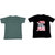IndiWeaves Mens 1 Cotton Printed T-Shirt And 1 Jasper T-Shirt (Pack Of 2)-Multicolor-Size-Large
