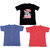 IndiWeaves Mens 1 Cotton Printed T-Shirt And 2 Jasper T-Shirt (Pack Of 3)-Multicolor-Size-Large