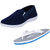 Indistar Mens Multicolored Canvas Sneakers And Haiwaii House Slippers (Pack Of 2)