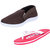 Indistar Mens Multicolored Canvas Sneakers And Haiwaii House Slippers (Pack Of 2)