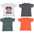 IndiWeaves Mens 1 Cotton Printed T-Shirt And 3 Jasper T-Shirt (Pack Of 4)-Multicolor-Size-Large