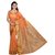 Risera Orange Silk Printed Saree + Blouse Piece