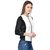 Raabta White Faux Leather Jacket