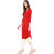 Janasya Women's Red Solid Crepe A-Line Kurti