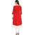 Janasya Women's Red Solid Crepe A-Line Kurti