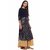 Janasya Women's Navy Blue Embellished Crepe Straight Kurti