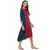 Janasya Women's Red Foil Printed Crepe Asymmetric Kurti