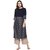 Janasya Women's Navy Blue Embellished Crepe Straight Kurti