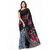 Ligalz Black and Grey Georgette Printed Saree