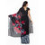 Ligalz Black and Grey Georgette Printed Saree