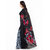 Ligalz Black and Grey Georgette Printed Saree