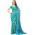 Ligalz Turquoise and Blue Crepe Printed Saree