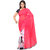 Ligalz Pink and White Georgette Printed Saree