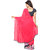 Ligalz Pink and White Georgette Printed Saree