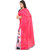 Ligalz Pink and White Georgette Printed Saree