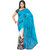 Ligalz Turquoise and Beige Georgette Printed Saree