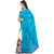 Ligalz Turquoise and Beige Georgette Printed Saree