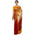 Ligalz Orange and Red Crepe Printed Saree