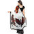Ligalz White and Black Chiffon Printed Saree