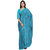 Ligalz Turqouise Crepe Printed Saree