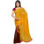 Ligalz Orange and Brown Georgette Printed Saree