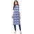 Janasya Women's Blue Casual Crepe Kurti