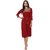 Janasya Women's Red Foil Printed Crepe A-Line Kurti