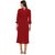 Janasya Women's Red Foil Printed Crepe A-Line Kurti