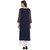 Janasya Women's Navy Blue Embellished Crepe Straight Kurti
