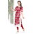 Janasya Women's Red Printed Rayon Straight Kurti