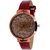 Nubela New Maroon Colour Golden Dial Analogue Girls Watch