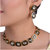 Lucky Jewellery Designer Black Color Meenakari Necklace With Earring For Girls & Women.