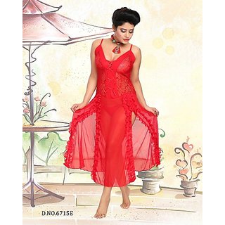 Hot  2pc Babydoll and Panty Sheer Night  and Lingerie Set 6715 Red Fun Transparent  Bed Dress