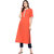 Janasya Women's Orange Embellished Crepe Straight Kurti