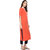 Janasya Women's Orange Embellished Crepe Straight Kurti