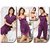Hot Sleep Wear 6pc Bra Panty Top Capri Babydoll  OC Wine Bed Set Daily Night Dress