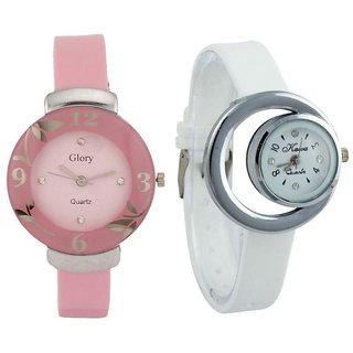 Glory Pink And White Multi color Wrist Watch For Women by 7Star