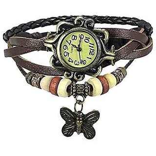 Vintage Butterfly Brown Lather analog watches by Eglob